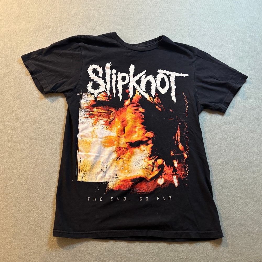 Slipknot Mens S The End, So Far Graphic Band T-Shirt Black Nu Metal Rock